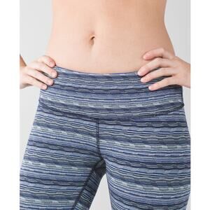 Lululemon Wunder Under Pant III Space Dye Twist Blue Multi 20" Inseam 4